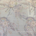 Light Color Handwork Beaded Bridal Dress Fabric